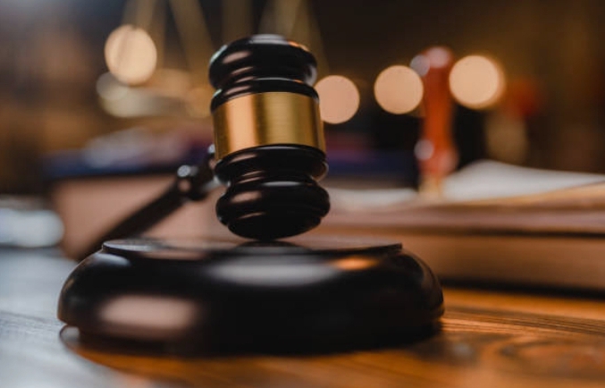 A picture of a gavel, representing a court