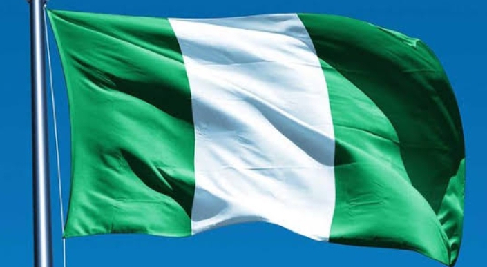 The flag of Nigeria: coloured green white green