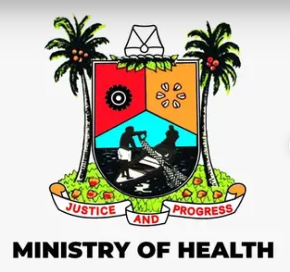 Lagos State coat, with Ministry of health written below